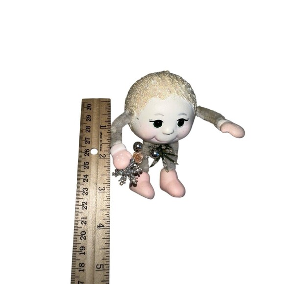 Vintage Snowball Shelf Sitter Figurine Noggins Anthropomorphic Christmas - Picture 13 of 13